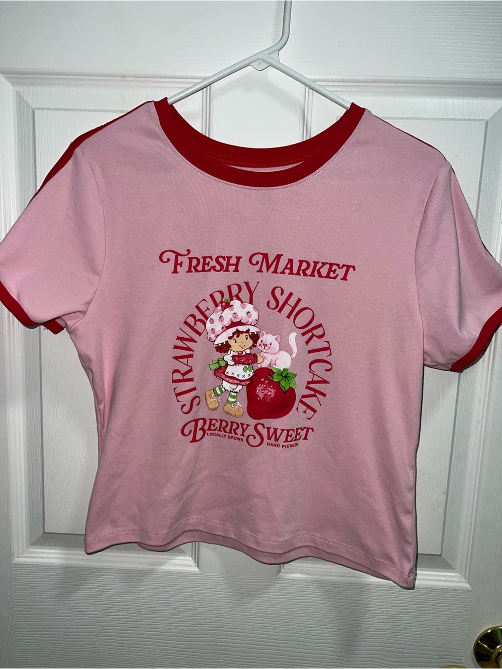 2 Fresh Market Strawberry Shortcake Pink Ringer Tee - Kids